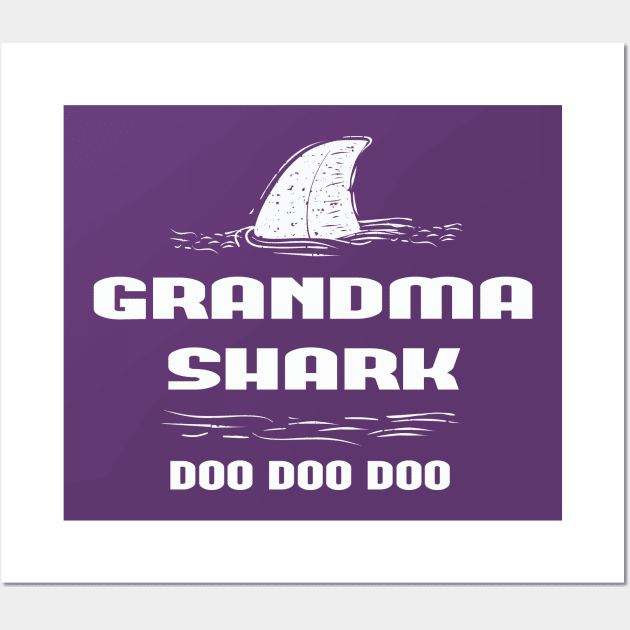 Grandma Shark Shirt, Birthday Shark, Family Shirts, Mothers Day, Pregnancy Gender Reveal, Unisex Graphic Tee, Shark Party Shirts Wall Art by wiixyou